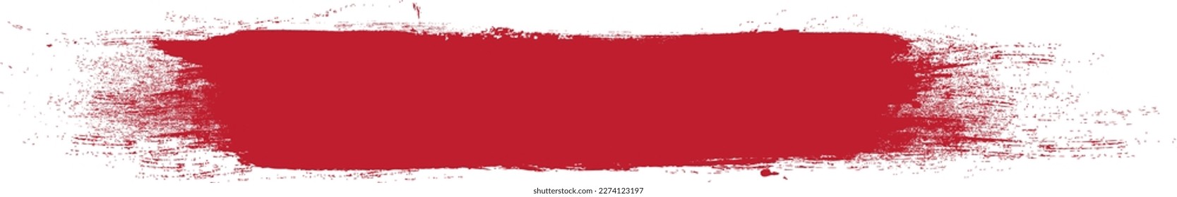 Red brush stroke isolated on background. Paint brush stroke vector for red ink paint, grunge design element, dirt banner, watercolor design, dirty texture. Trendy brush stroke, vector illustration