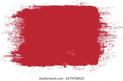 roter Pinselstrich einzeln auf Hintergrund. Malerpinselstrich, Vektorgrafik für rote Farbfarbe, Grunge Design-Element, Schmutzbanner, Aquarellfarben-Design, schmutzige Textur. Trendiger Pinselstrich, Vektorgrafik