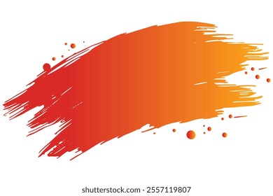 Red brush stroke isolated on background. Paint brush stroke vector for red ink paint, grunge design element, dirt banner, watercolor design, dirty texture. Trendy brush stroke