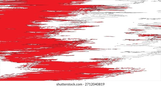 Trazo rojo del cepillo aislado en el fondo blanco y la textura, elemento del diseño de la Ilustración vectorial

