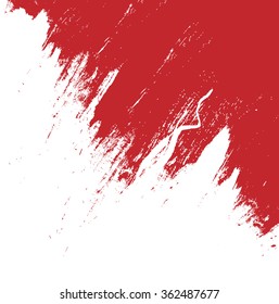 red brush stroke isolated on white background and texture, illustration design element