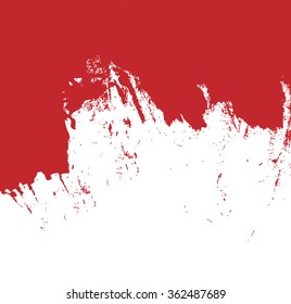 red brush stroke isolated on white background and texture, illustration design element