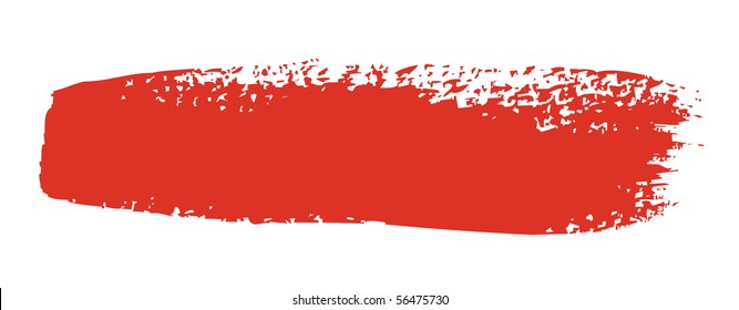 Red brush stroke isolated on white background