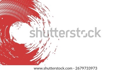 Red brush stroke isolated on white background. Trendy brush stroke for red ink paint, grunge backdrop, dirt banner, watercolor design and dirty texture. Brush stroke vector illustration