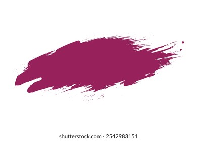 Trazo de pincel rojo aislado sobre fondo blanco