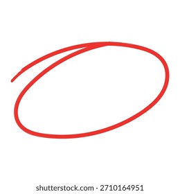 Red brush stroke marker highlight circle, highlighter element