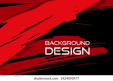 Red brush stroke on black background. Japanese style. Vector illustration of grunge wave stains.Vector brushes illustration.