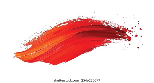 Red brush stroke on isolated background. Line, box, brushes, grunge, paint, page, border. Vector brush stock illustrator.