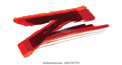 Red brush stroke on isolated background. Line, box, brushes, grunge, paint, page, border. Vector brush stock illustrator.