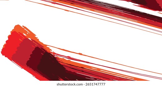 Red brush stroke on isolated background. Line, box, brushes, grunge, paint, page, border. Vector brush stock illustrator.