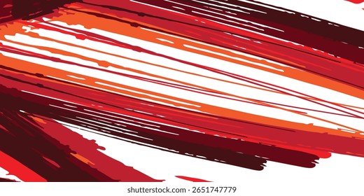 Red brush stroke on isolated background. Line, box, brushes, grunge, paint, page, border. Vector brush stock illustrator.