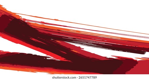 Red brush stroke on isolated background. Line, box, brushes, grunge, paint, page, border. Vector brush stock illustrator.