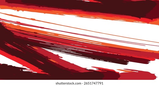 Red brush stroke on isolated background. Line, box, brushes, grunge, paint, page, border. Vector brush stock illustrator.