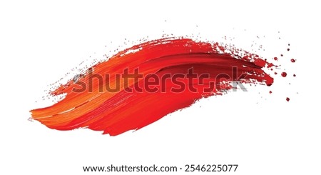 Red brush stroke on isolated background. Line, box, brushes, grunge, paint, page, border. Vector brush stock illustrator.