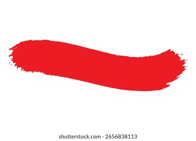 Trazo de pincel rojo sobre fondo transparente. Pintura de trazo. Pinceladas rojas pintadas a mano de Grunge. Pinceles Grunge. Pincel de logotipo pintado de fondo de acuarela. Ilustración vectorial. 
