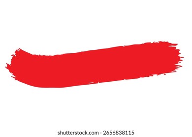 Trazo de pincel rojo sobre fondo transparente. Pintura de trazo. Pinceladas rojas pintadas a mano de Grunge. Pinceles Grunge. Pincel de logotipo pintado de fondo de acuarela. Ilustración vectorial. 