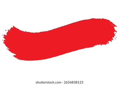 Trazo de pincel rojo sobre fondo transparente. Pintura de trazo. Pinceladas rojas pintadas a mano de Grunge. Pinceles Grunge. Pincel de logotipo pintado de fondo de acuarela. Ilustración vectorial. 