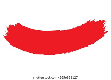 Trazo de pincel rojo sobre fondo transparente. Pintura de trazo. Pinceladas rojas pintadas a mano de Grunge. Pinceles Grunge. Pincel de logotipo pintado de fondo de acuarela. Ilustración vectorial. 