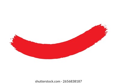 Trazo de pincel rojo sobre fondo transparente. Pintura de trazo. Pinceladas rojas pintadas a mano de Grunge. Pinceles Grunge. Pincel de logotipo pintado de fondo de acuarela. Ilustración vectorial. 