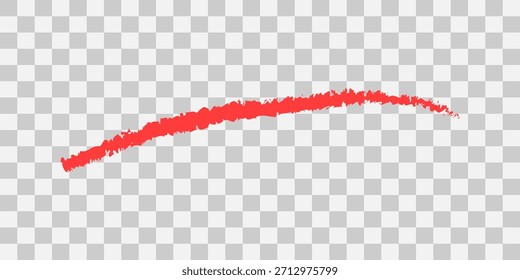 Traçado de pincel vermelho em plano de fundo transparente