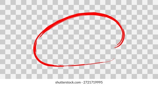 Red brush stroke on transparent background