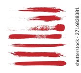 RED Brush stroke paint boxes on white background - stock vector. Black set paint ink brush  strokes brushes lines frames box grungy. eps 10  