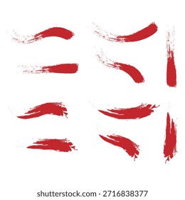 RED Brush stroke paint boxes on white background - stock vector. Black set paint ink brush  strokes brushes lines frames box grungy. eps 10  