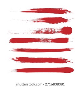 RED Brush stroke paint boxes on white background - stock vector. Black set paint ink brush  strokes brushes lines frames box grungy. eps 10  