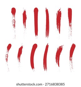 RED Brush stroke paint boxes on white background - stock vector. Black set paint ink brush  strokes brushes lines frames box grungy. eps 10  