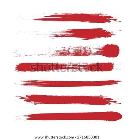 RED Brush stroke paint boxes on white background - stock vector. Black set paint ink brush  strokes brushes lines frames box grungy. eps 10  
