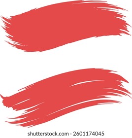 Red Brush Stroke Set – Abstract Paint Brush Strokes Vector Illustration for Artistic and Grunge Design Elements

