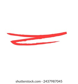 red brush stroke set, underline. Marker pen highlight stroke. Vector swoosh brush underline set for accent, marker emphasis element.