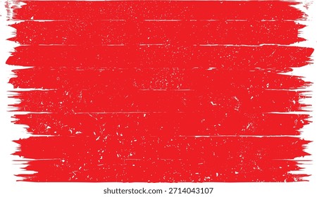 Pincelada roja, textura moteada. Fondo del Grunge de la angustia . Rasguño, grano, ruido, pincel de pintura . Pintura roja del rodillo con textura ligera del ruido. Fondo del alivio de la impresión. Vector transparente. 