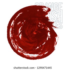 Red brush stroke and texture. Grunge vector abstract hand - painted element. Underline and border design.