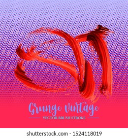 Red brush stroke and texture. Grunge vector abstract hand - painted element. Underline and border design.