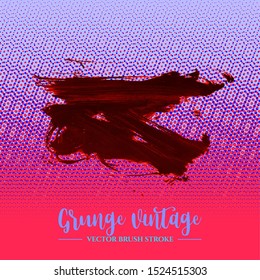 Red brush stroke and texture. Grunge vector abstract hand - painted element. Underline and border design.