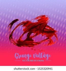 Red brush stroke and texture. Grunge vector abstract hand - painted element. Underline and border design.