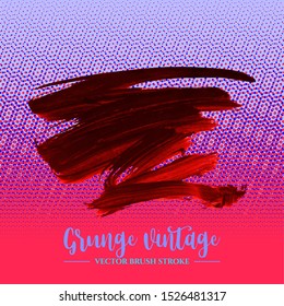 Red brush stroke and texture. Grunge vector abstract hand - painted element. Underline and border design.