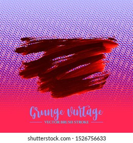 Red brush stroke and texture. Grunge vector abstract hand - painted element. Underline and border design.