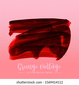 Red brush stroke and texture. Grunge vector abstract hand - painted element. Underline and border design.