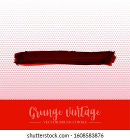 Red brush stroke and texture. Grunge vector abstract hand - painted element. Underline and border design.