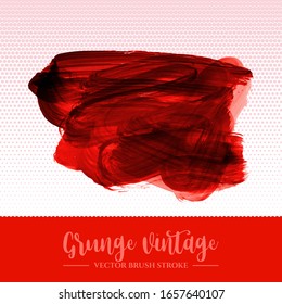 Red brush stroke and texture. Grunge vector abstract hand - painted element. Underline and border design.