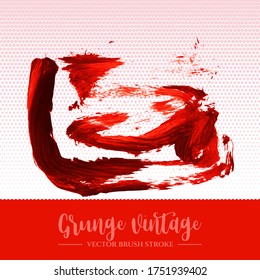 Roter Pinselstrich und Textur. farbige, abstrakte, farbige Vektorgrafik - lackiertes Element. Unterstreichen und Grenzdesign.