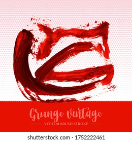 Roter Pinselstrich und Textur. farbige, abstrakte, farbige Vektorgrafik - lackiertes Element. Unterstreichen und Grenzdesign.