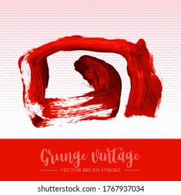 Trazo y textura de pincel rojo. Grunge vector abstracto mano - elemento pintado. Diseño de subrayado y borde.