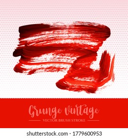 Roter Pinselstrich und Textur. farbige, abstrakte, farbige Vektorgrafik - lackiertes Element. Unterstreichen und Grenzdesign.