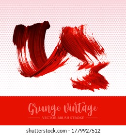Roter Pinselstrich und Textur. farbige, abstrakte, farbige Vektorgrafik - lackiertes Element. Unterstreichen und Grenzdesign.