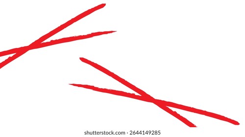 Red Brush Stroke Vector Arrows on White Background: Abstract Grunge Design Element for Creative Projects, Perfect for Graphic Design and Artistic Compositions
