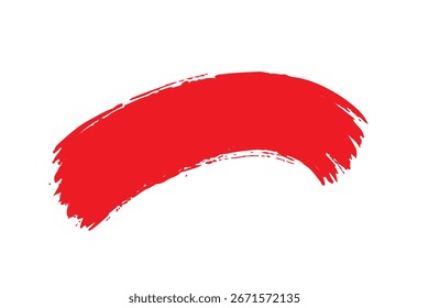 Red brush stroke. Vector brush stroke on a transparent, white background. Brush stroke vector icon. Brush Strokes. Grunge Brushes red. Vector illustration. EPS 10