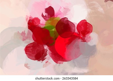 Red brush strokes background. Vector version